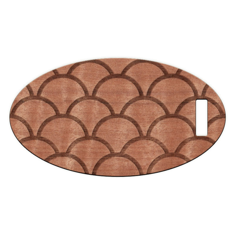 Scallop Pattern Wooden Oval Tag