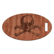 Skull and Crossbones Wooden Oval Tag