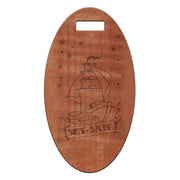 Set Sail Tattoo Wooden Oval Tag