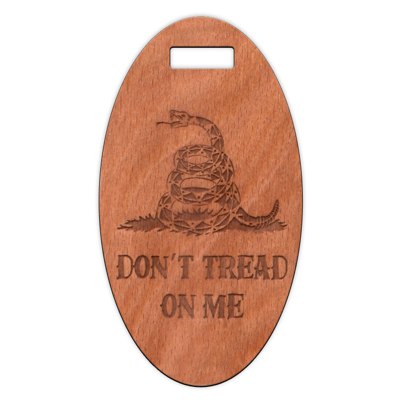 Don't Tread on Me Wooden Oval Tag
