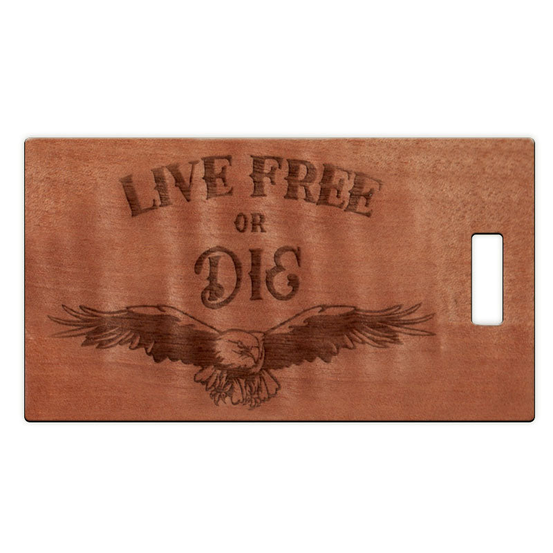 Live Free of Die Wooden Rectangle Tag