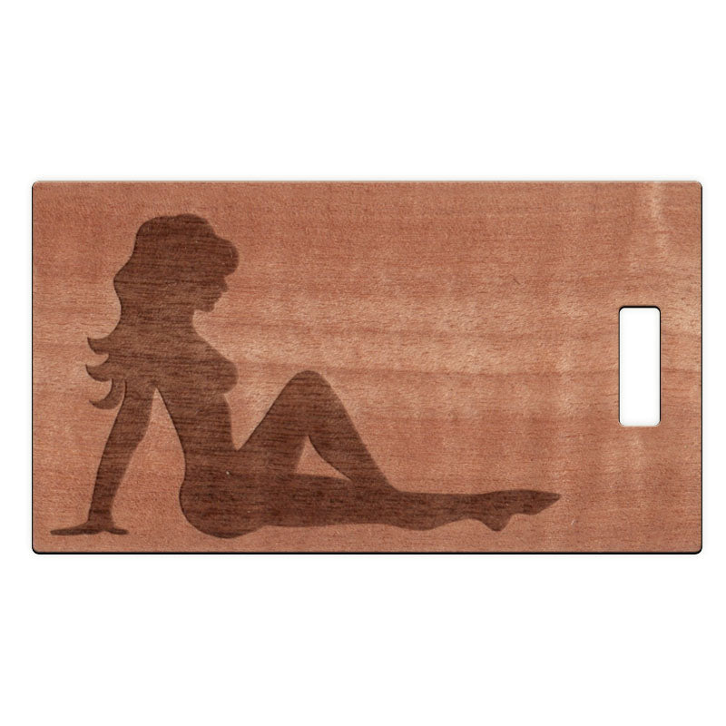 Mudflap Girl Wooden Rectangle Tag