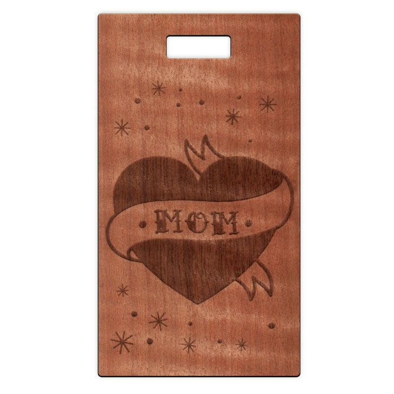 Mom Tattoo Wooden Rectangle Tag