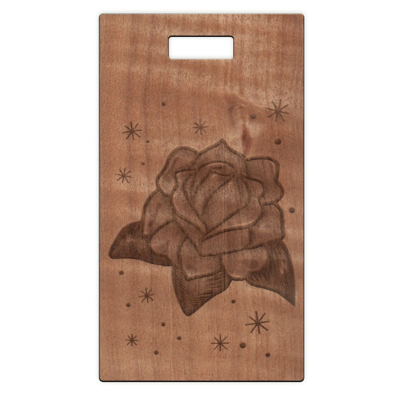 Rose Tattoo Wooden Rectangle Tag