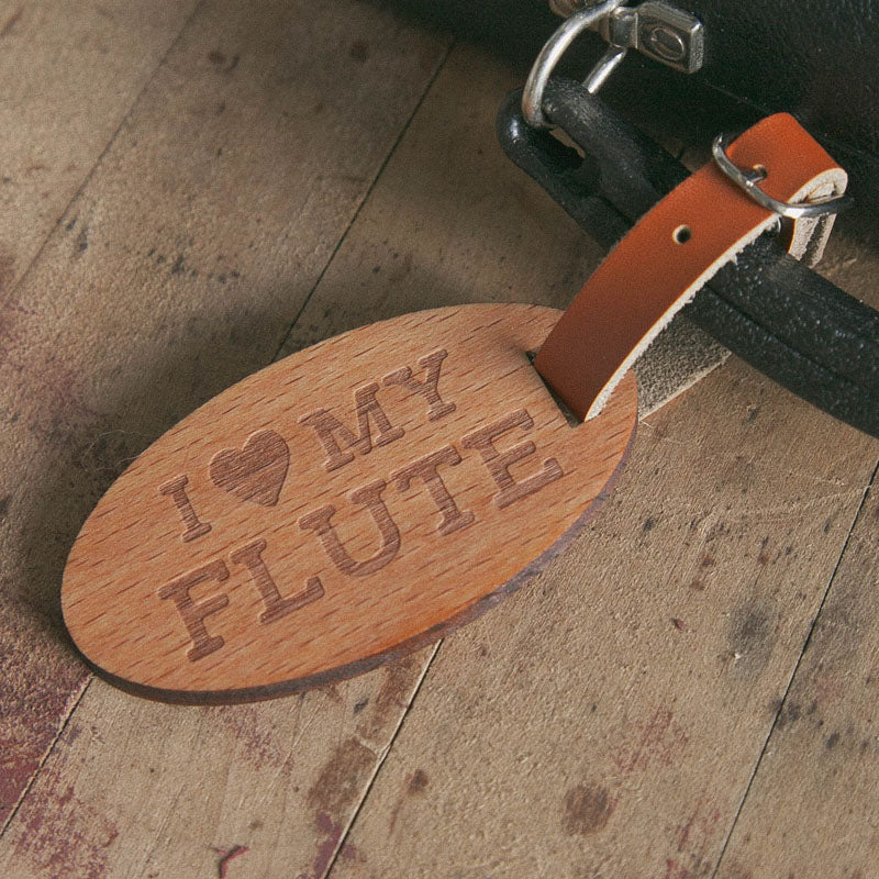 I Love My Flute, Wooden Oval Tag