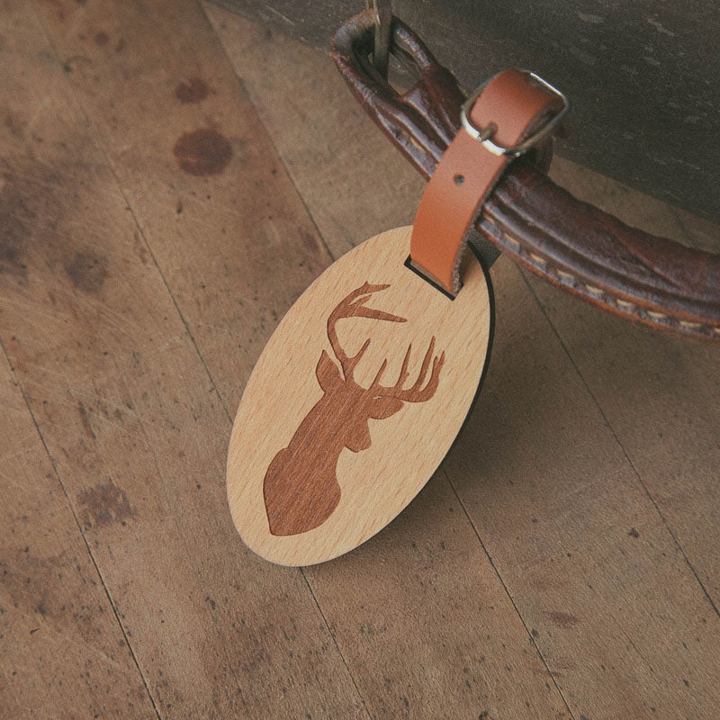 Buck Wooden Oval Tag