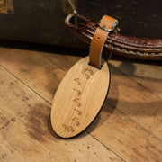 Music Notes Wooden Oval Tag