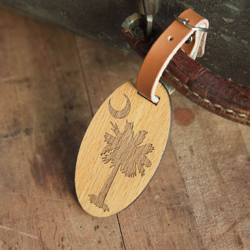 Palmetto Wooden Oval Tag