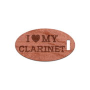 I Love My Clarinet, Wooden Oval Tag