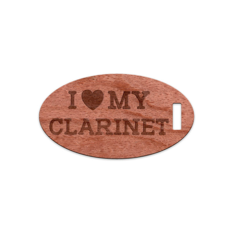 I Love My Clarinet, Wooden Oval Tag