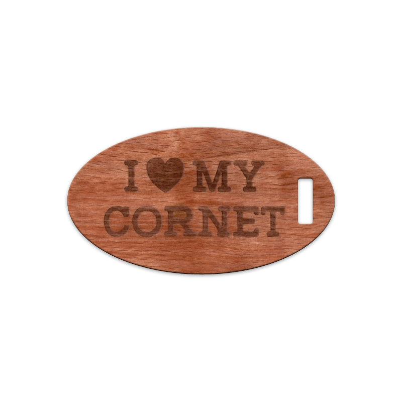 I Love My Cornet, Wooden Oval Tag