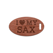 I Love My Sax, Wooden Oval Tag