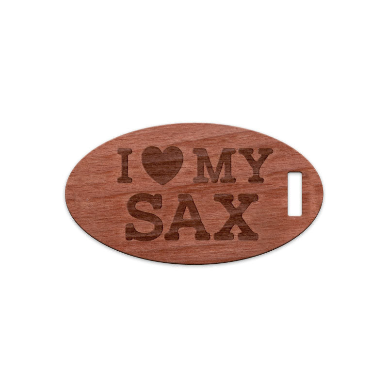 I Love My Sax, Wooden Oval Tag