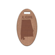 Alabama w/ Name Wooden Oval Tag