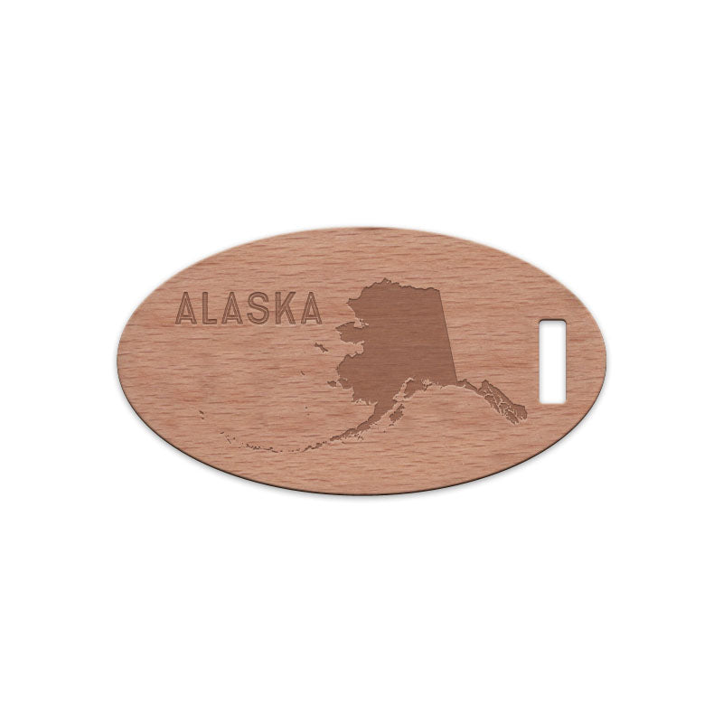 Alaska w/ Name Wooden Oval Tag