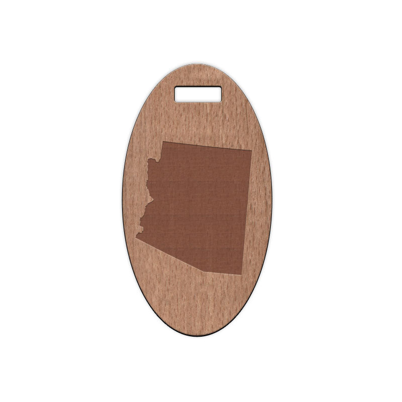 Arizona Wooden Oval Tag