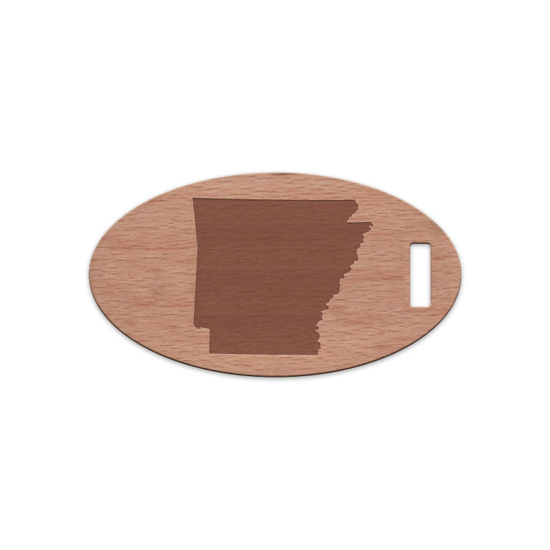 Arkansas Wooden Oval Tag