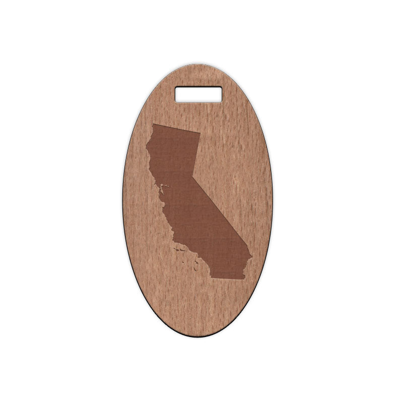 California Wooden Oval Tag