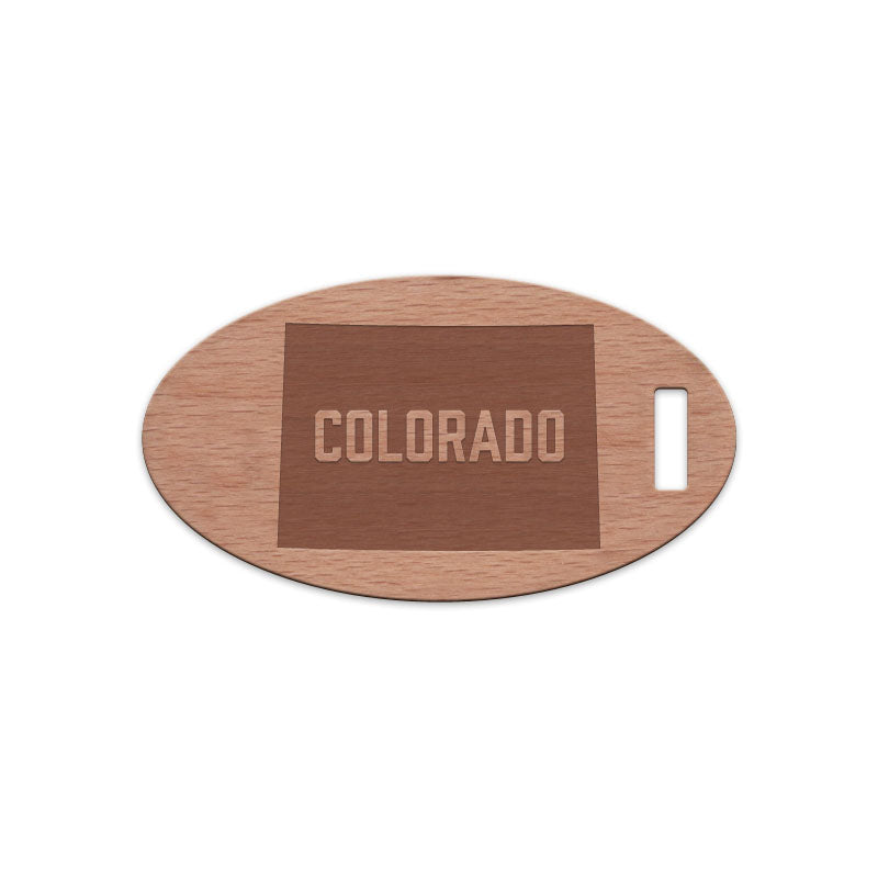 Colorado w/ Name Wooden Oval Tag