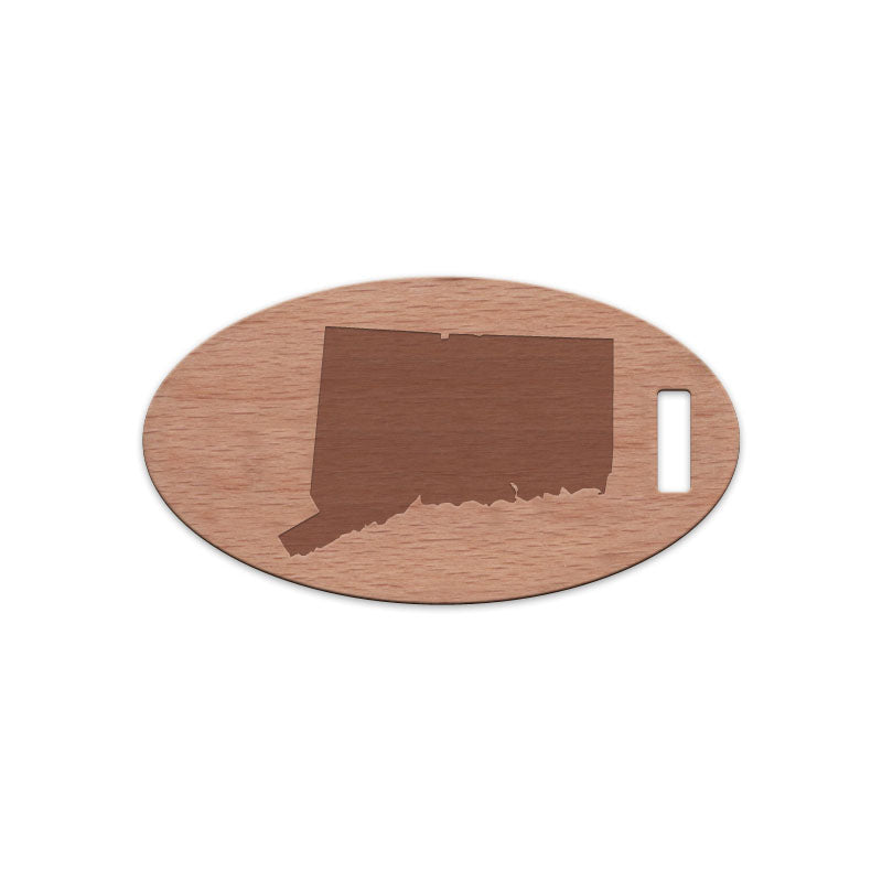 Connecticut Wooden Oval Tag