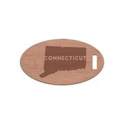Connecticut w/ Name Wooden Oval Tag