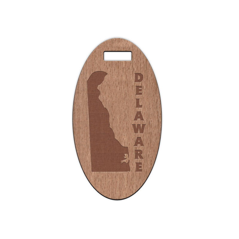 Delaware w/ Name Wooden Oval Tag