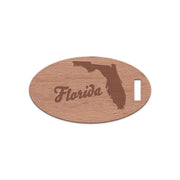 Florida w/ Name Wooden Oval Tag