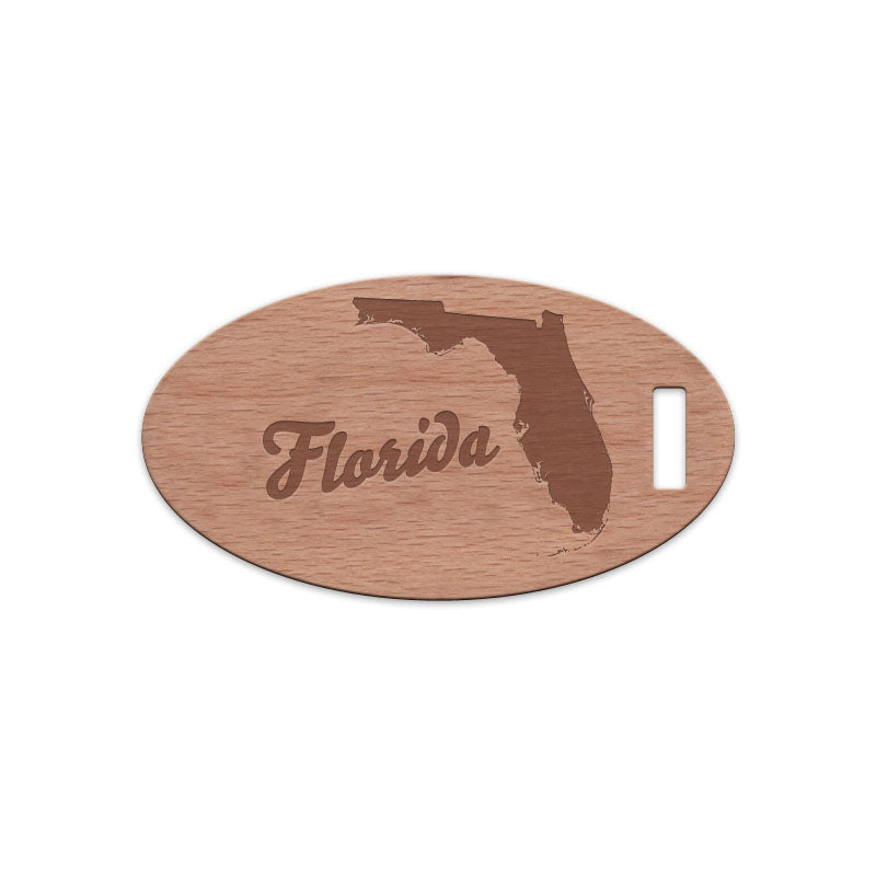 Florida w/ Name Wooden Oval Tag