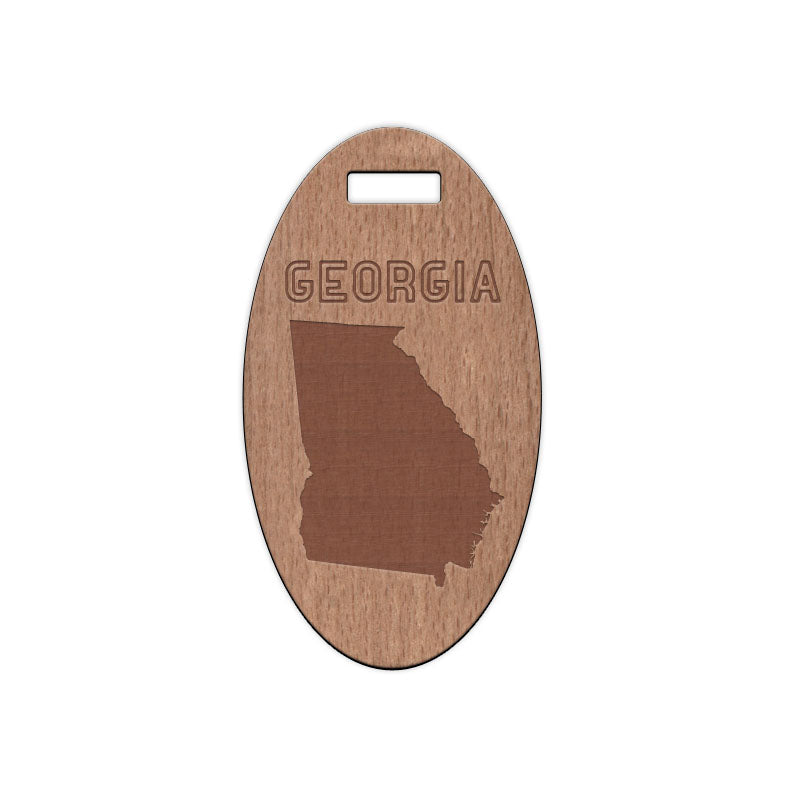 Georgia w/ Name Wooden Oval Tag