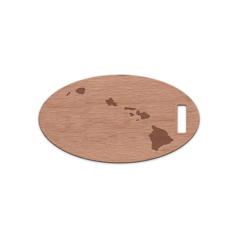 Hawaii Wooden Oval Tag