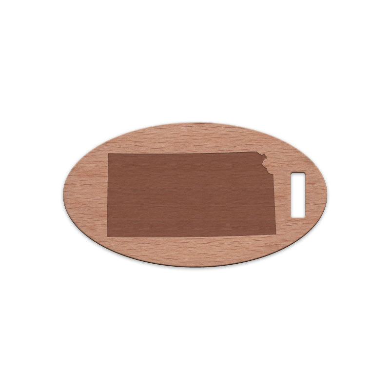 Kansas Wooden Oval Tag