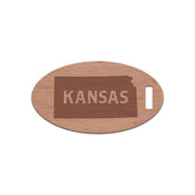 Kansas w/ Name Wooden Oval Tag