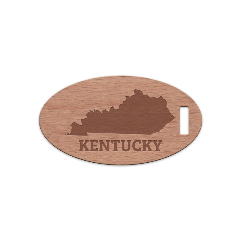 Kentucky w/ Name Wooden Oval Tag