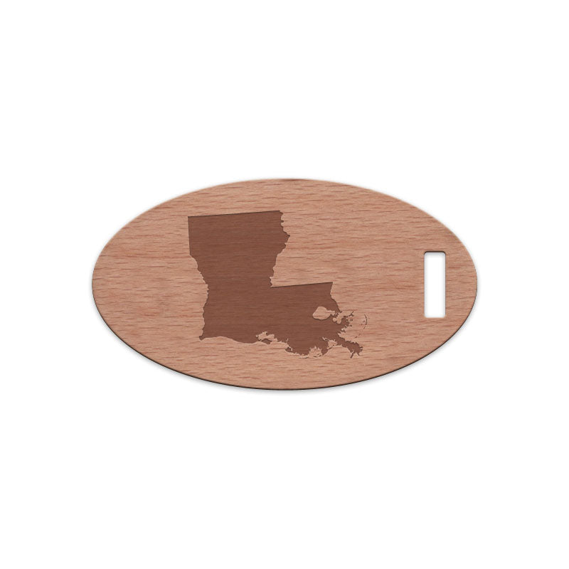Louisiana Wooden Oval Tag