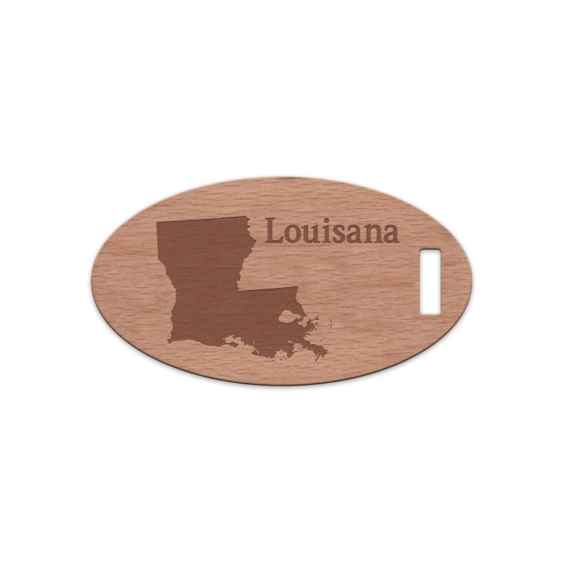 Louisiana w/ Name Wooden Oval Tag