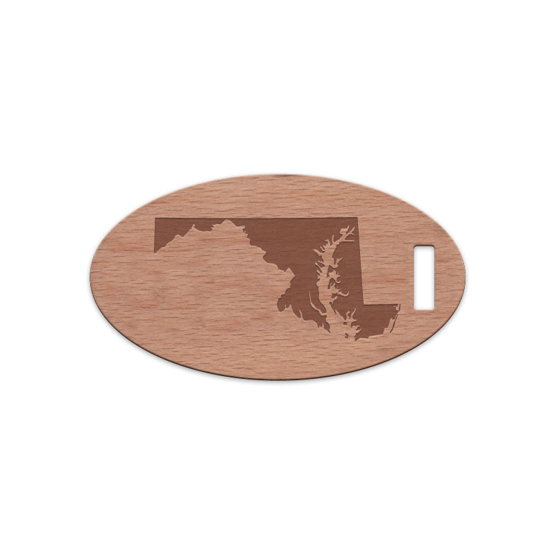 Maryland Wooden Oval Tag