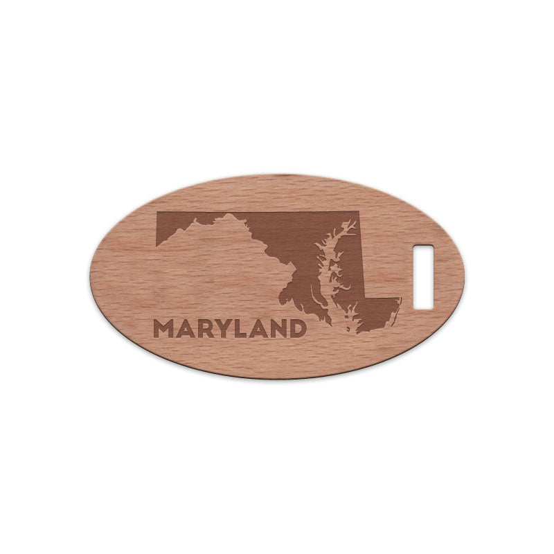 Maryland w/ Name Wooden Oval Tag