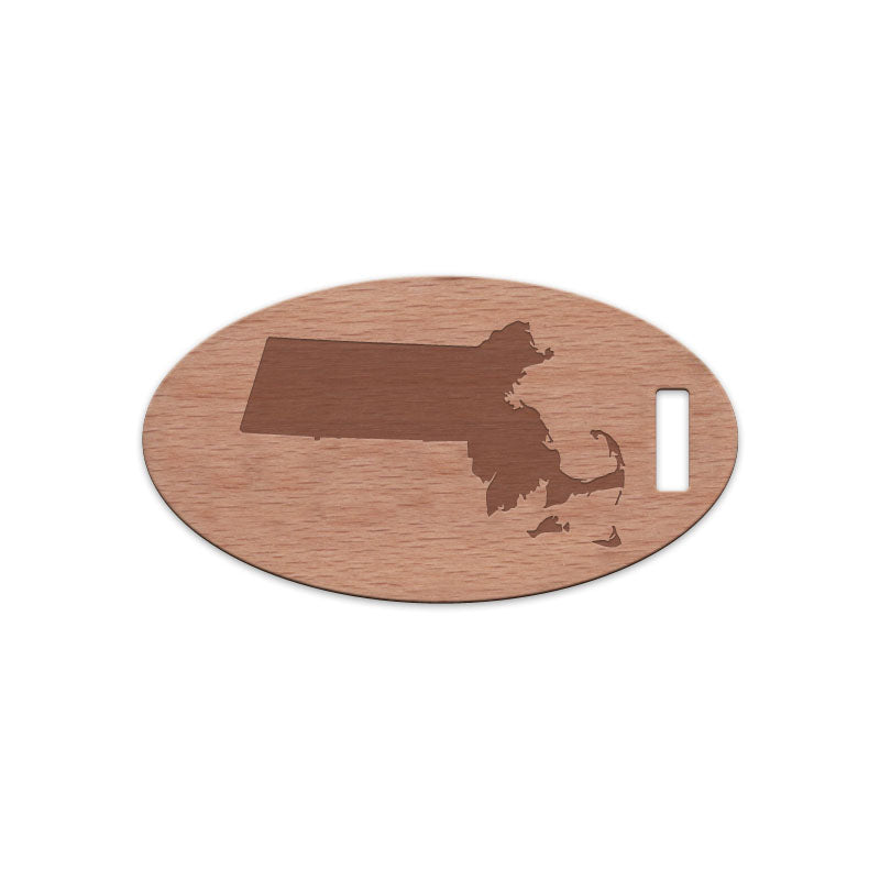 Massachusetts Wooden Oval Tag