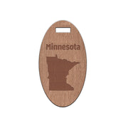 Minnesota w/ Name Wooden Oval Tag
