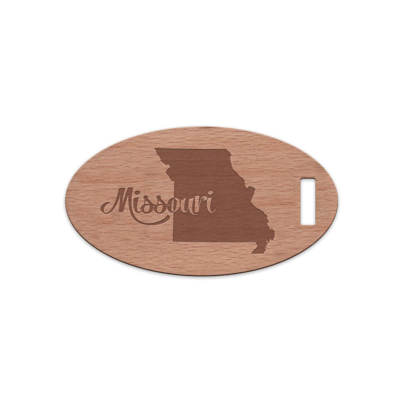 Missouri w/ Name Wooden Oval Tag