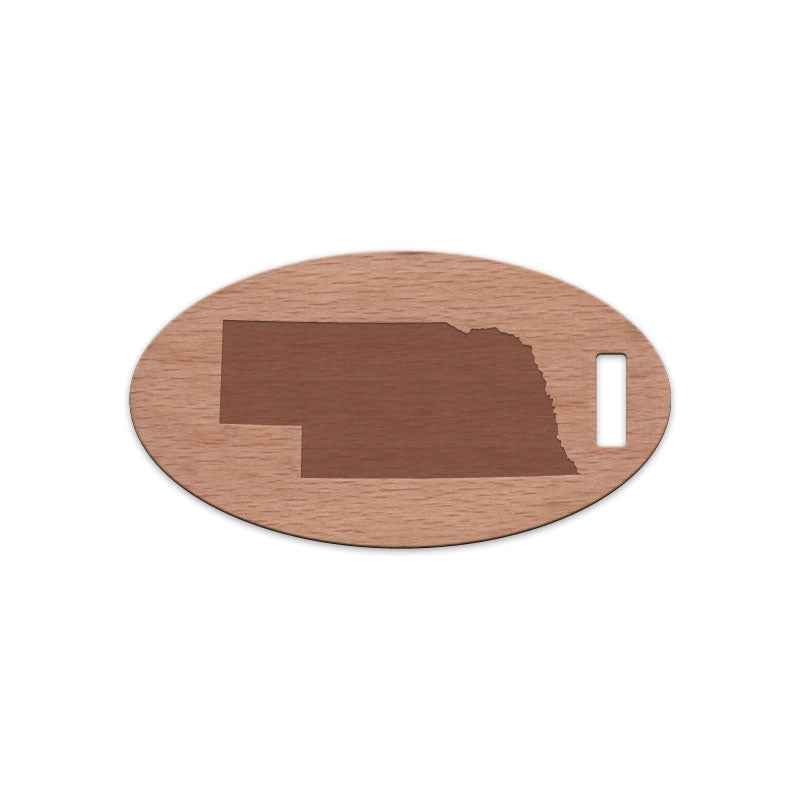 Nebraska Wooden Oval Tag