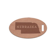 Nebraska w/ Name Wooden Oval Tag
