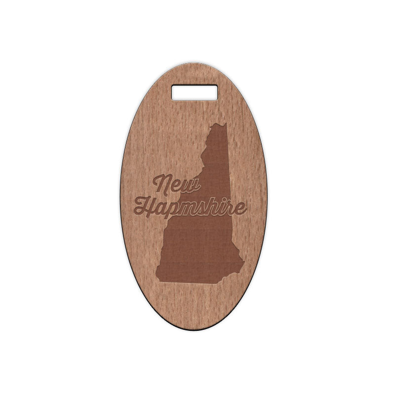 New Hampshire w/ Name Wooden Oval Tag