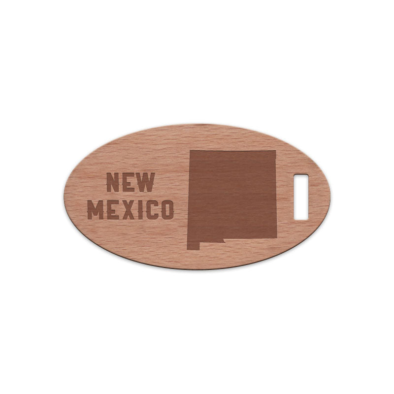 New Mexico w/ Name Wooden Oval Tag