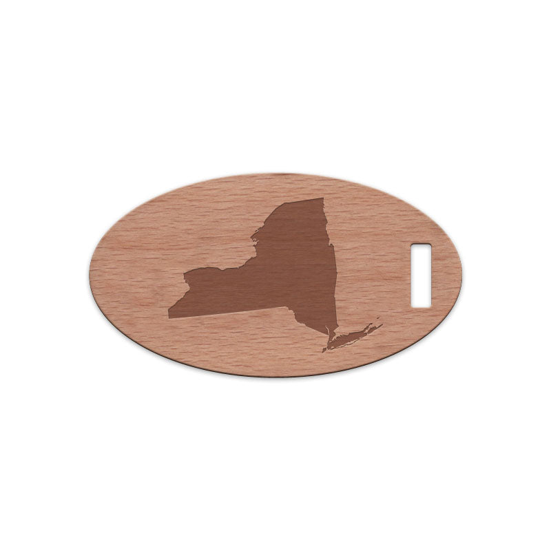 New York Wooden Oval Tag