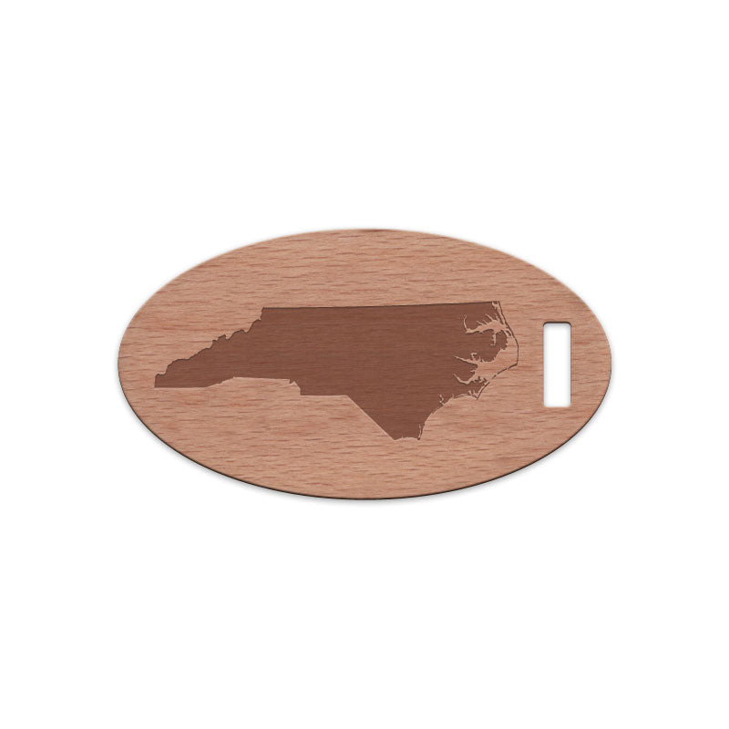 North Carolina Wooden Oval Tag