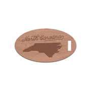 North Carolina w/ Name Wooden Oval Tag
