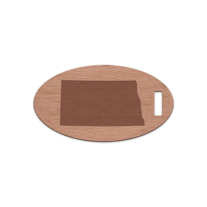 North Dakota Wooden Oval Tag