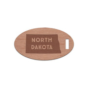 North Dakota w/ Name Wooden Oval Tag