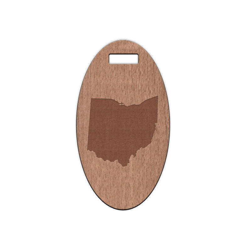 Ohio Wooden Oval Tag